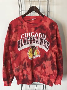 UPCYCLED VINTAGE CHICAGO BLACKHAWKS CREW NECK SWEATSHIRT - SIZE XL