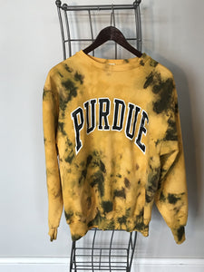 UPCYCLED VINTAGE PURDUE UNIVERSITY CREW NECK SWEATSHIRT - SIZE XL