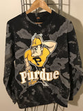 UPCYCLED VINTAGE PURDUE UNIVERSITY CREW NECK SWEATSHIRT - SIZE L