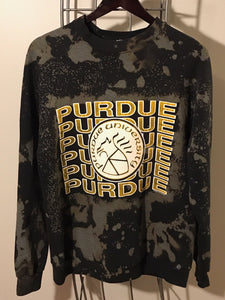 UPCYCLED VINTAGE PURDUE UNIVERSITY CREW NECK SWEATER - SIZE L