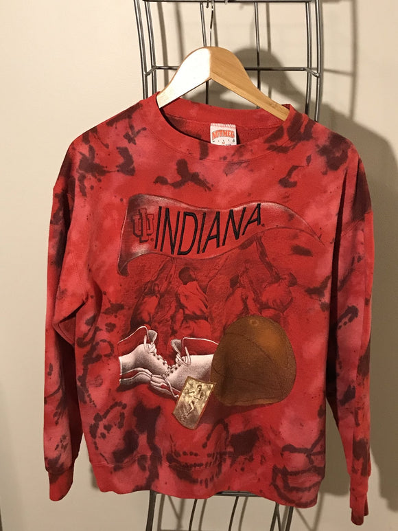 UPCYCLED VINTAGE INDIANA UNIVERSITY CREW NECK SWEATSHIRT - SIZE M