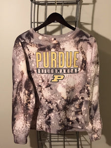 UPCYCLED VINTAGE PURDUE UNIVERSITY CREW NECK SWEATER - SIZE L